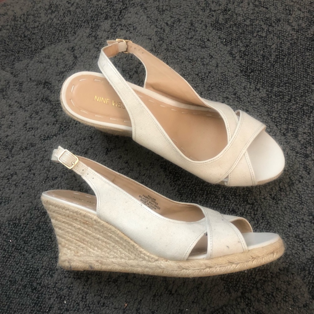 Nine West wedge sandals, VGUC, size 10.5